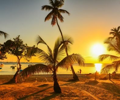 Sunset,On,The,Beach,Of,Caribbean,Sea,,Dominican,Republic